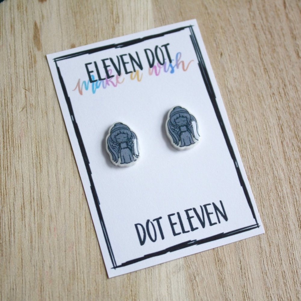 Doctor Who Kawaii Chibi Weeping Angel Earrings